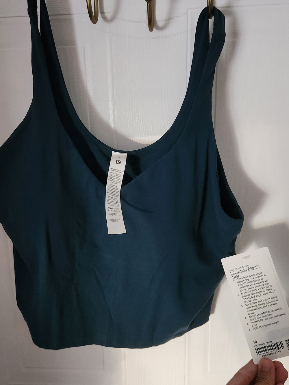 lululemon athletica Deep Teal Scoop Neck Crop Tank